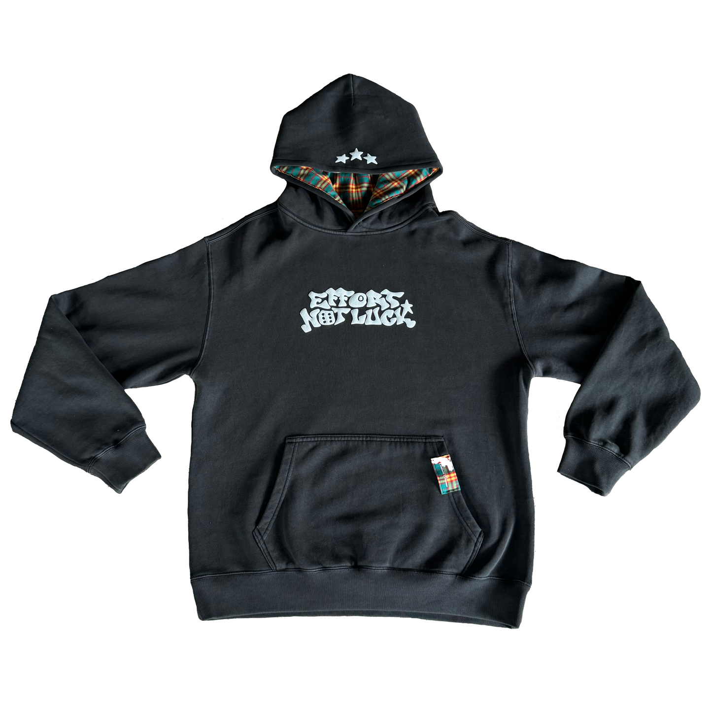EFFORT NOT LUCK HOODIE FADED BLACK