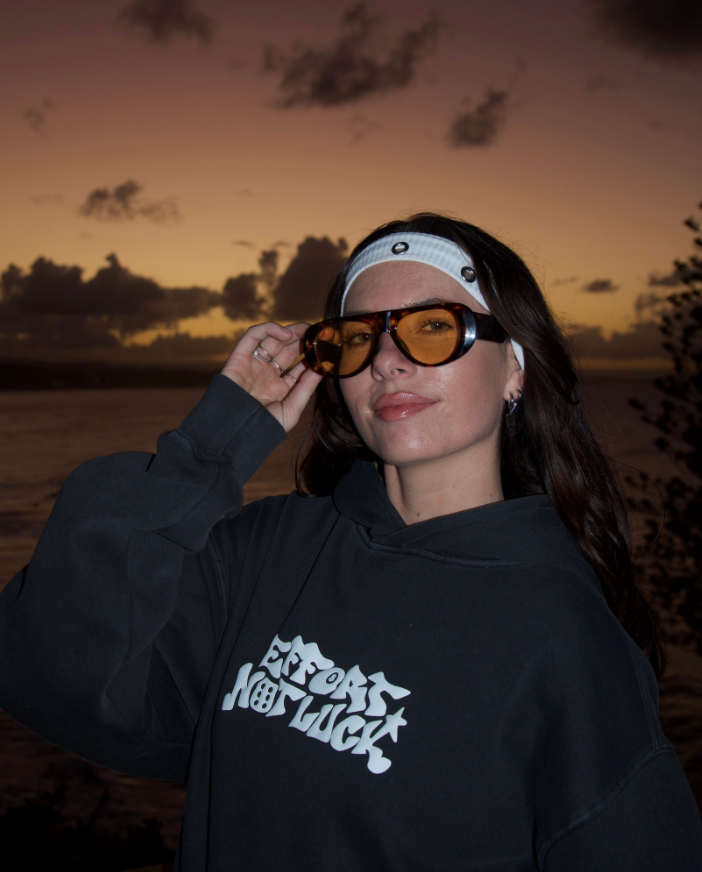 EFFORT NOT LUCK HOODIE FADED BLACK