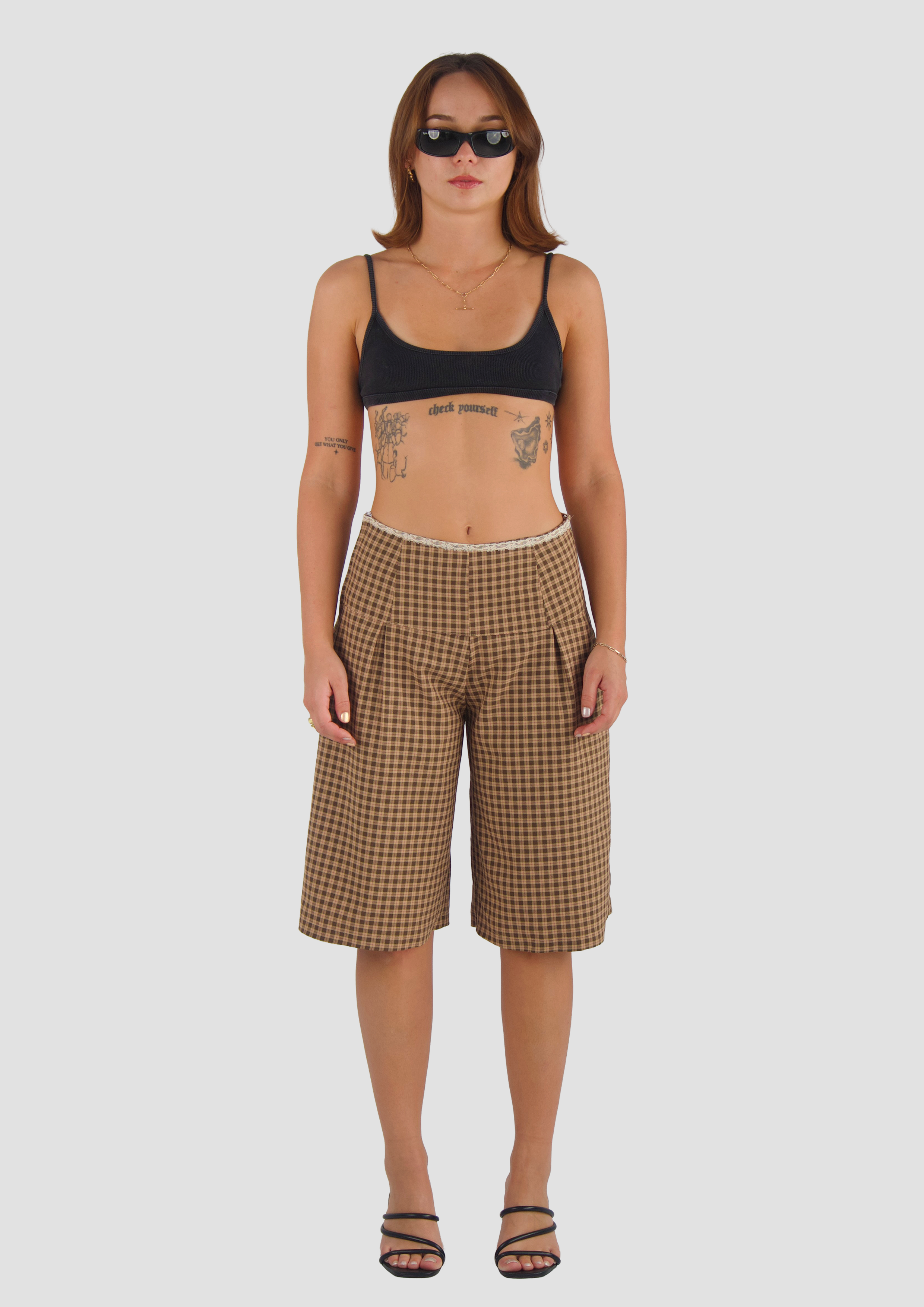 GREEN CHECK BIG BOY SHORTS