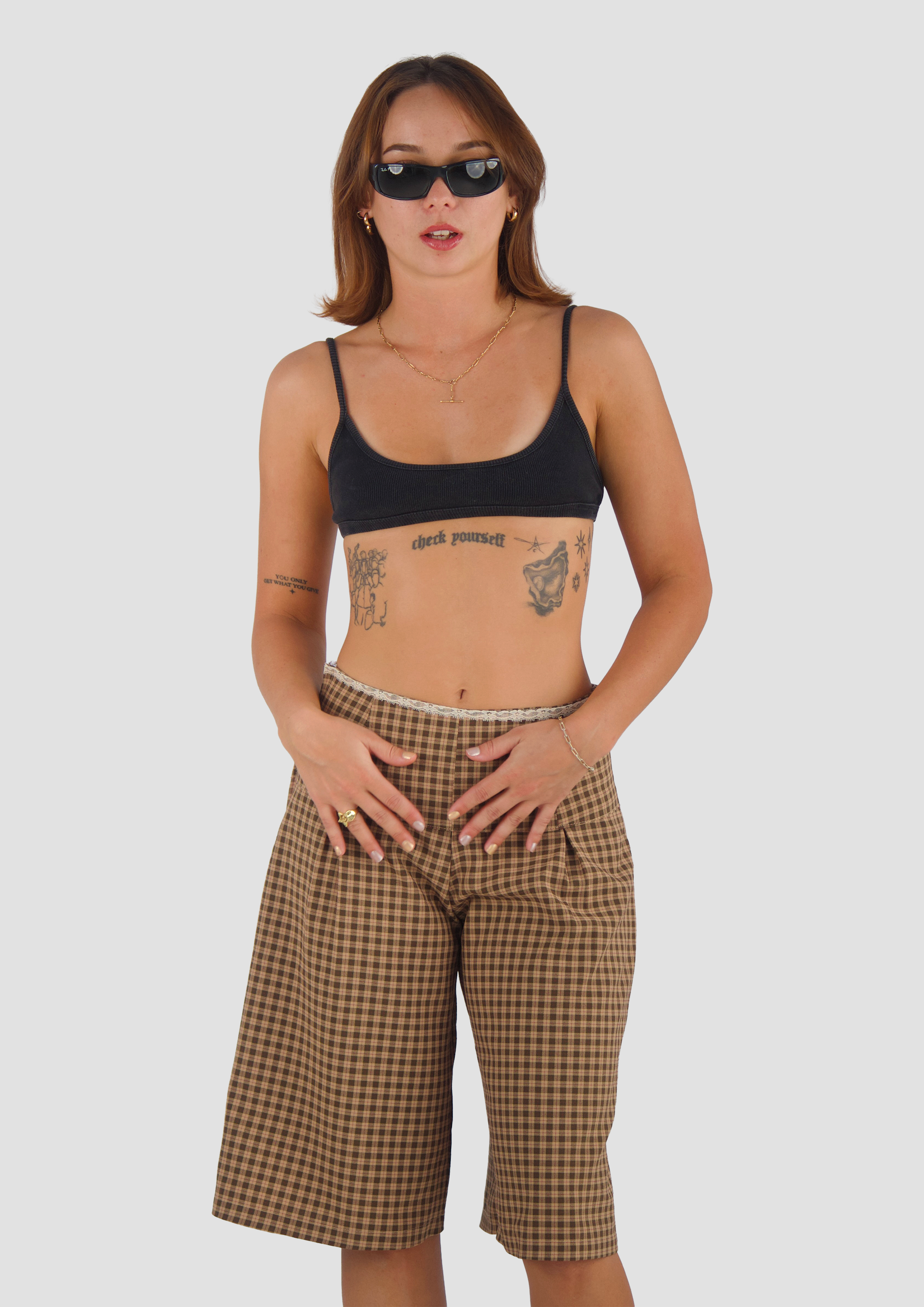 GREEN CHECK BIG BOY SHORTS