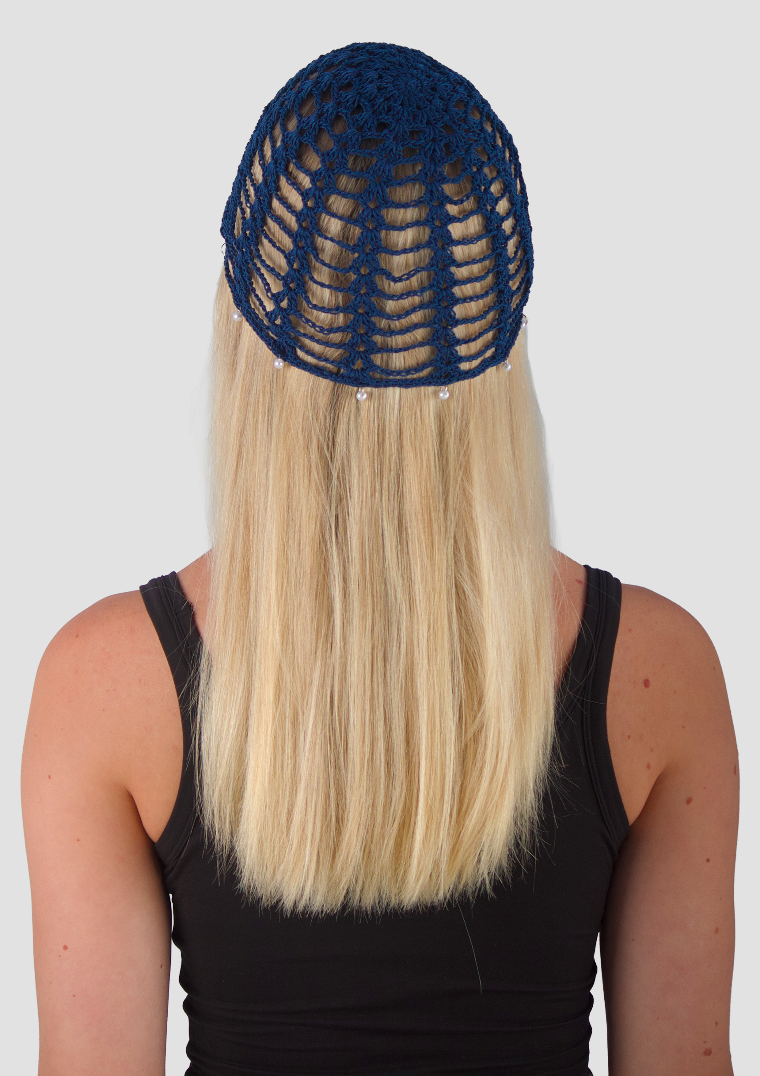NAVY CROCHET CAP