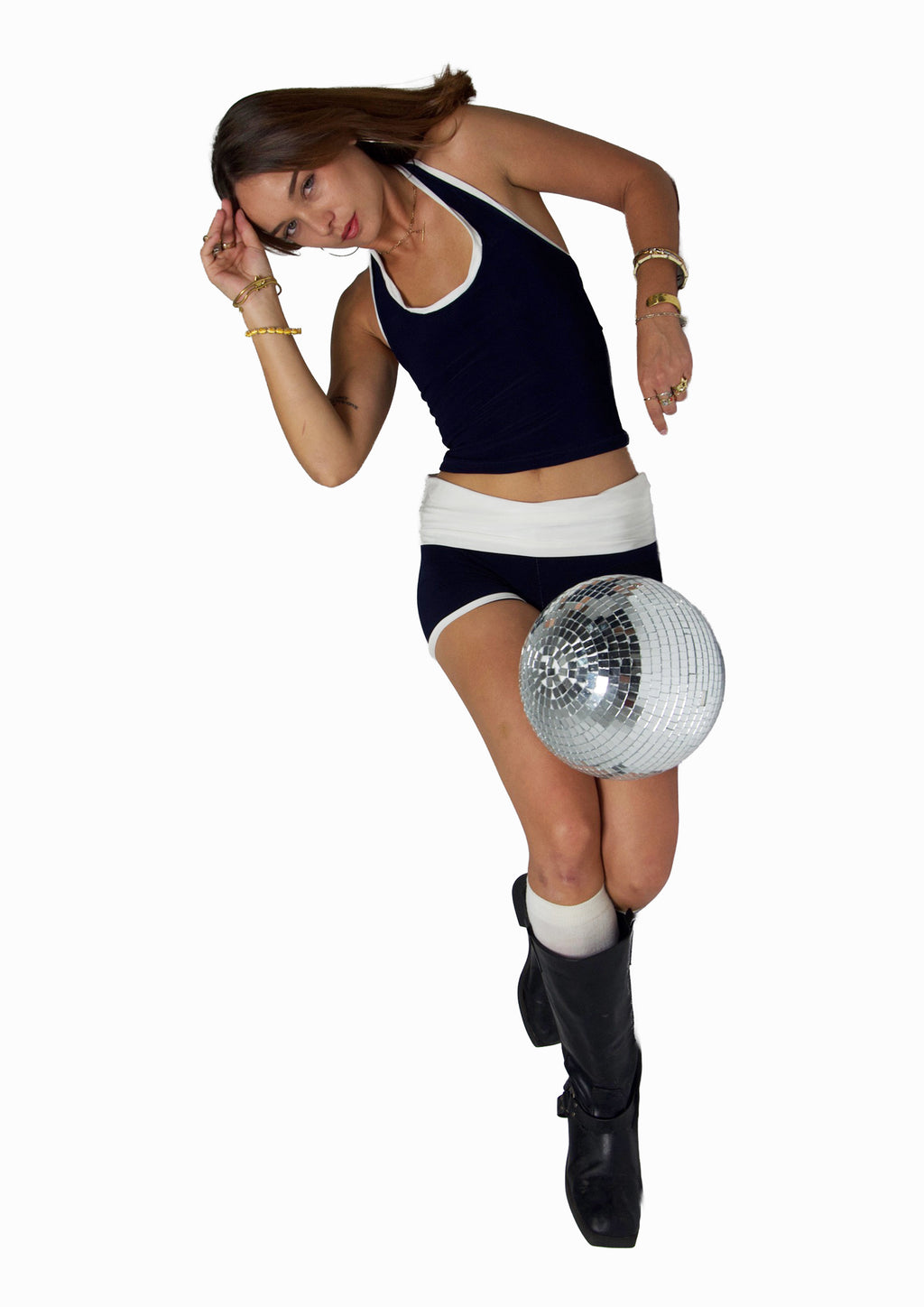 HAND MADE TEMPO HALTER TOP NAVY