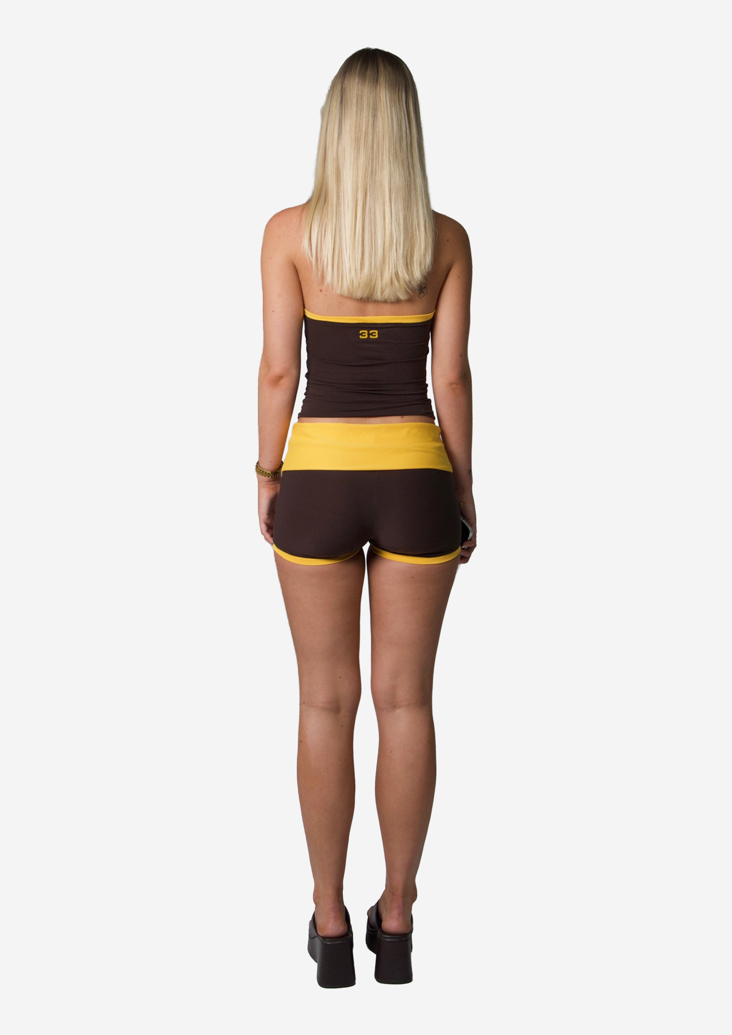 HAND MADE TEMPO HALTER TOP BROWN