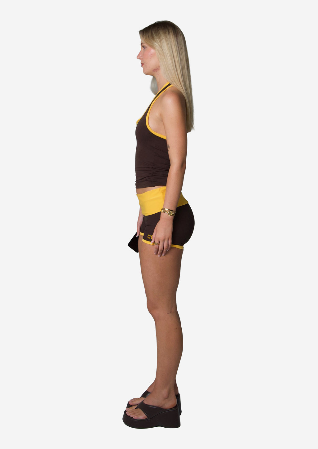 HAND MADE TEMPO HALTER TOP BROWN