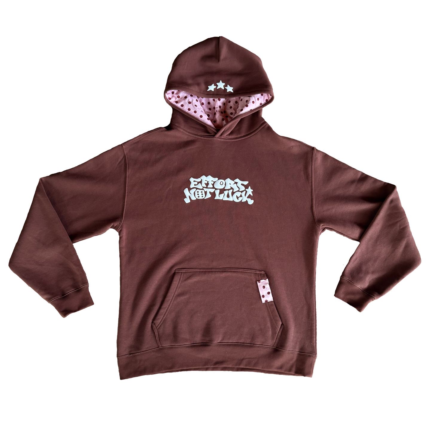 EFFORT NOT LUCK HOODIE CHESTNUT BROWN