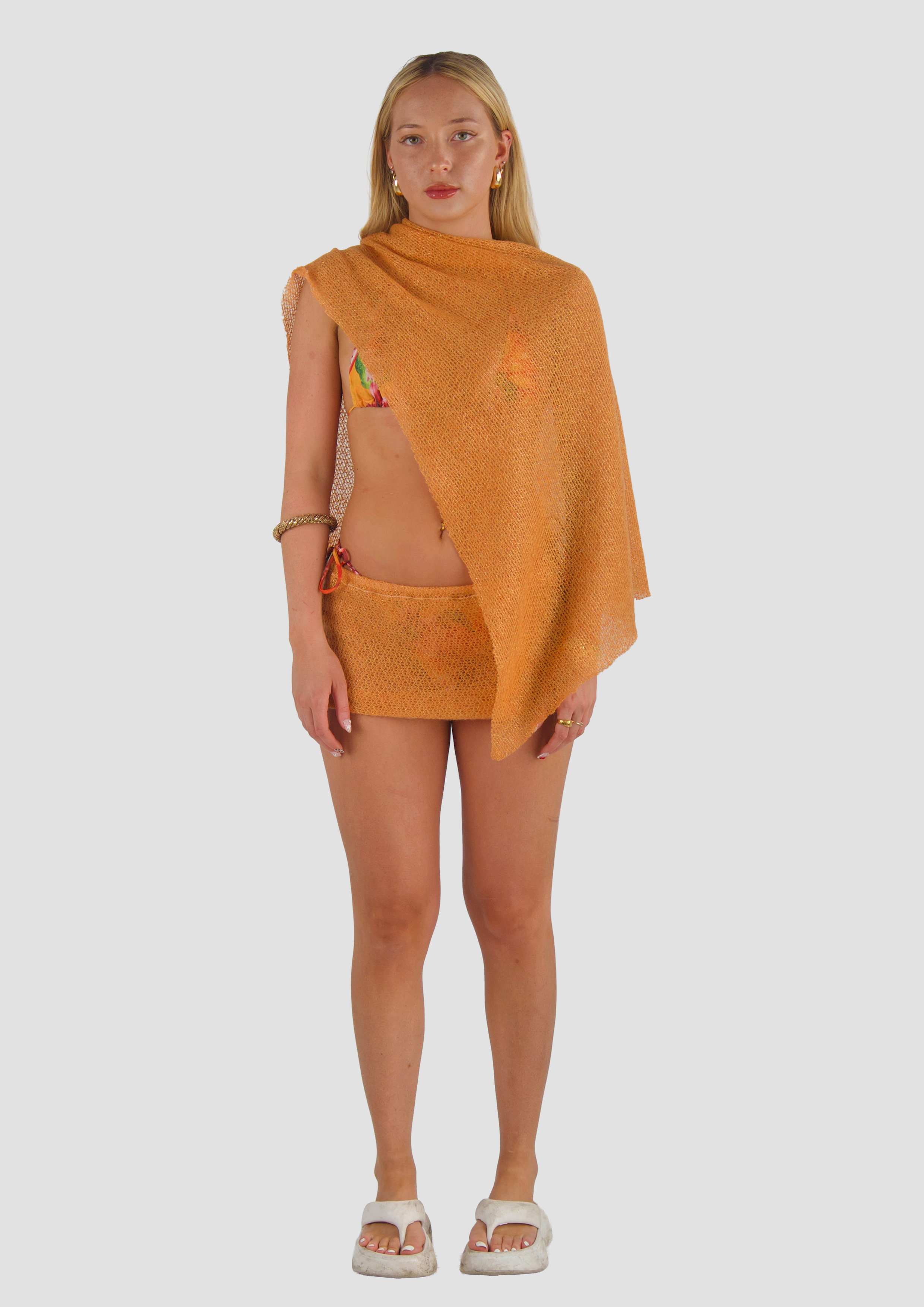 ORANGE KNIT SHAWL