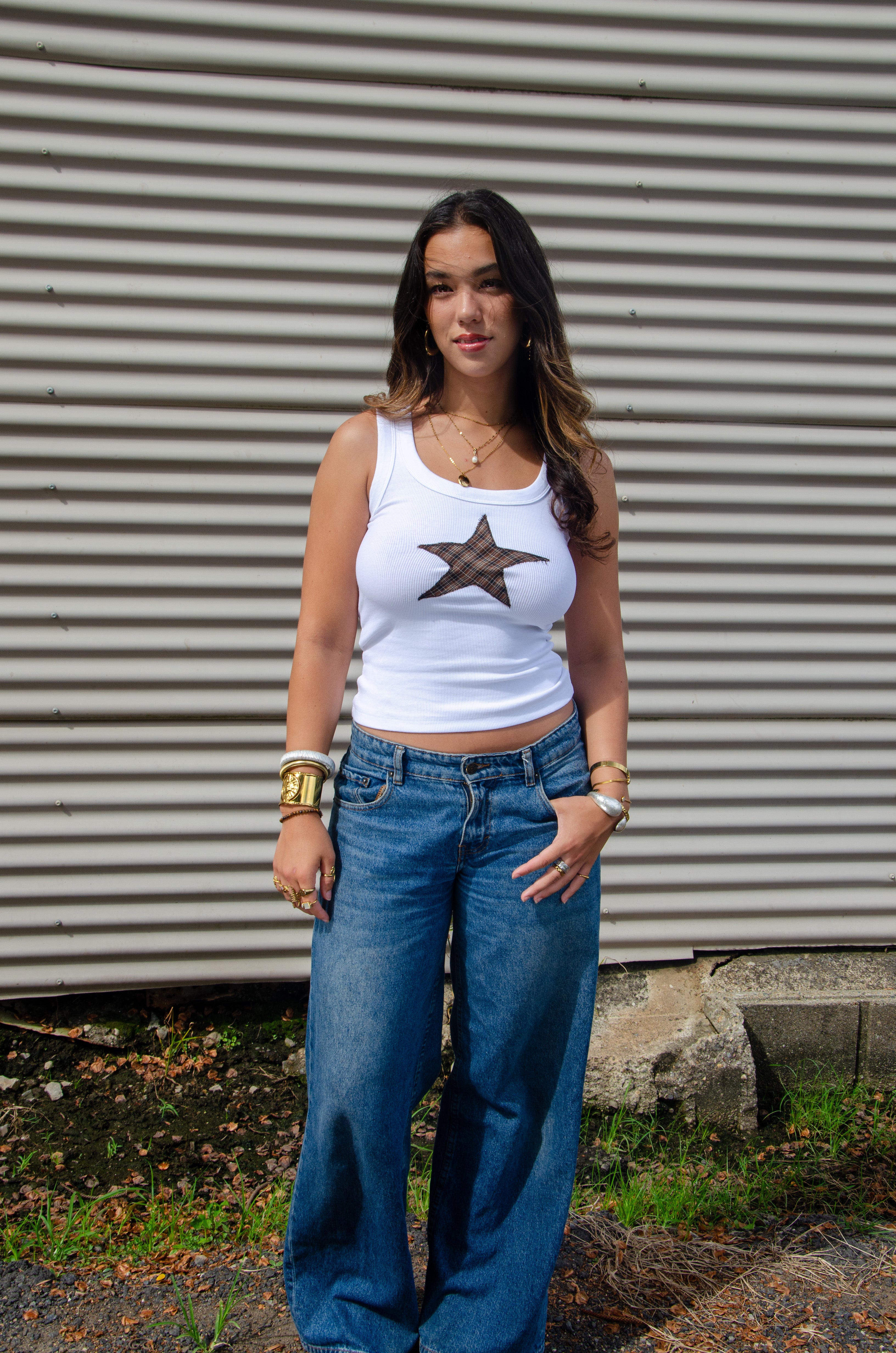 STAR RIBBED TANK