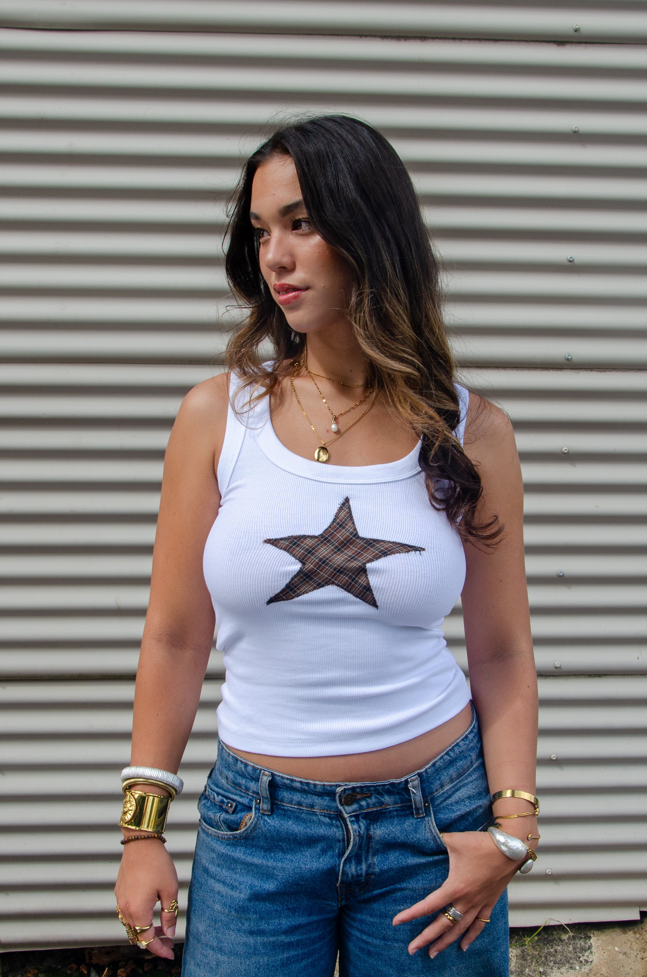 STAR RIBBED TANK