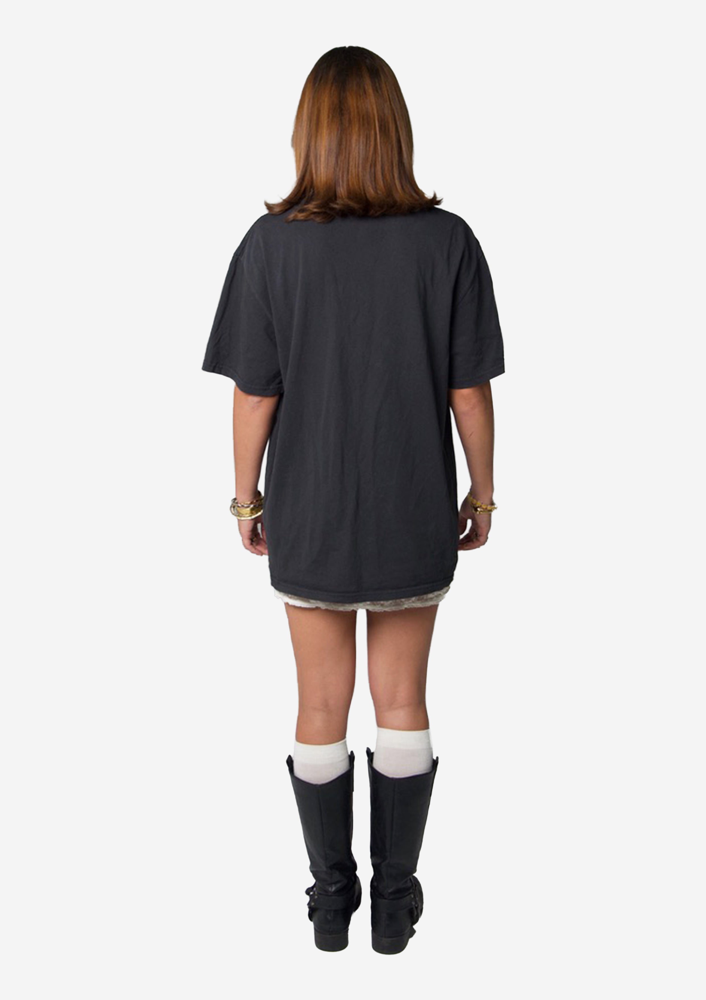 CROSS STITCH TEE SOFT BLACK