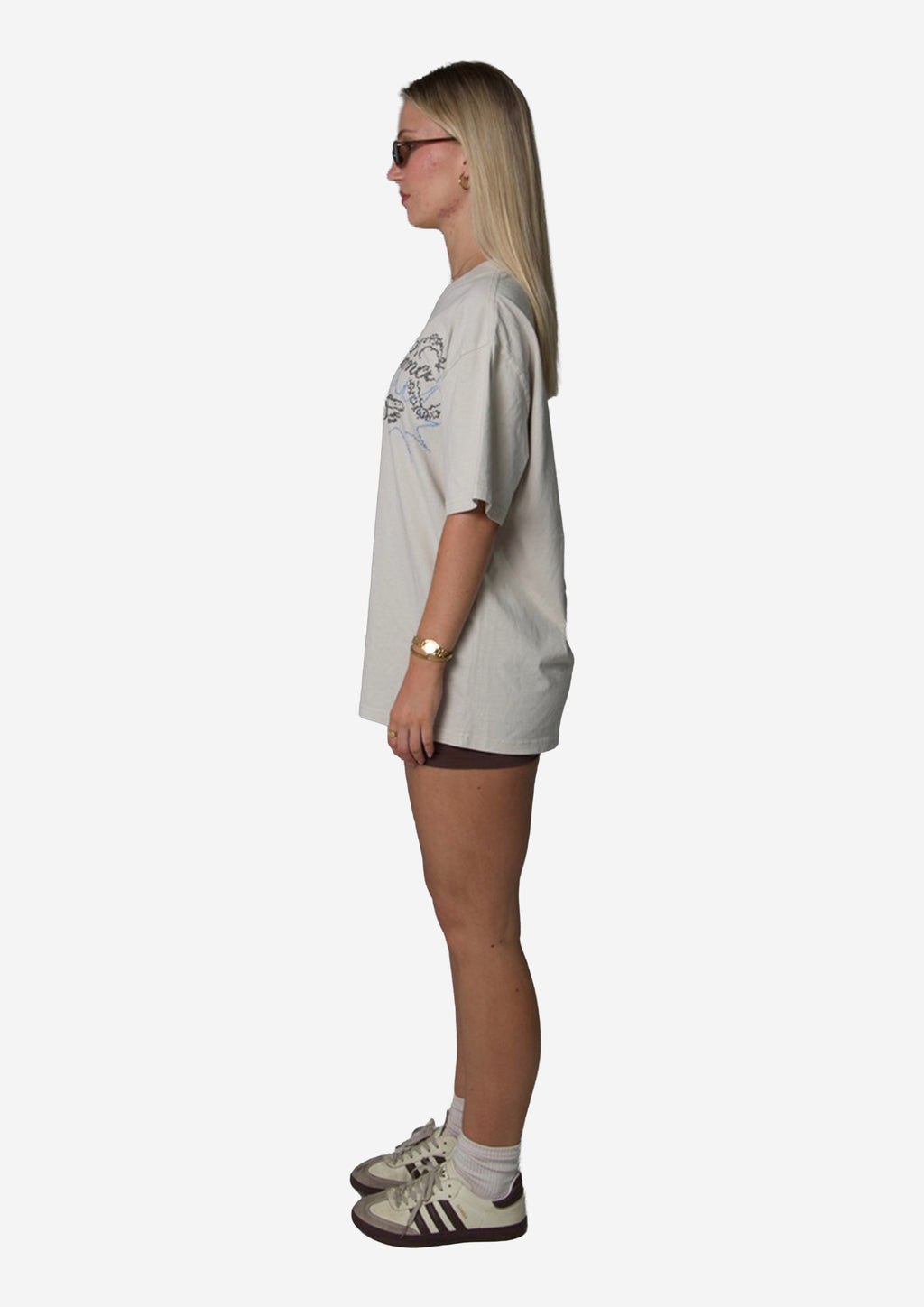 CROSS STITCH TEE IVORY