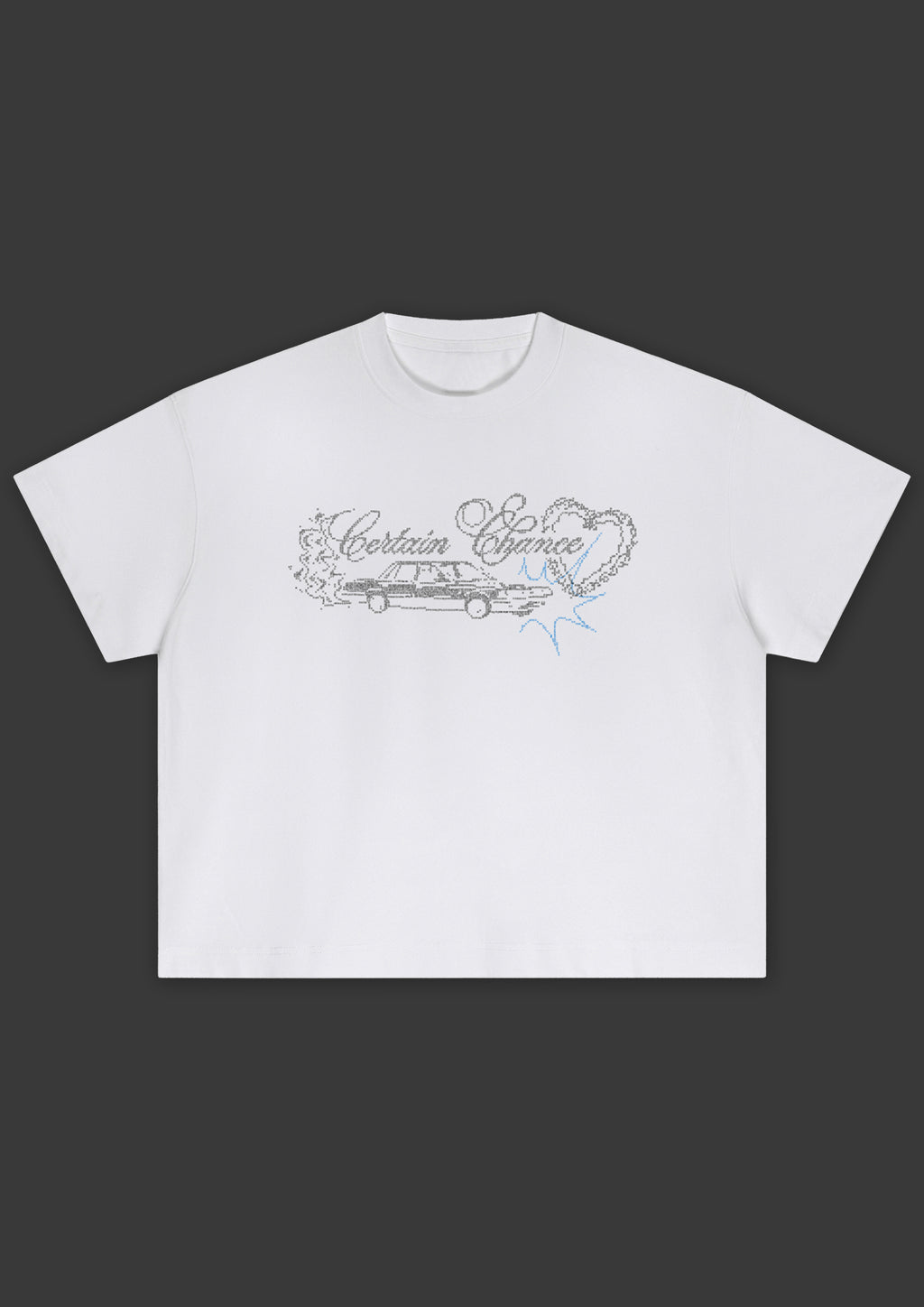 CROSS STITCH TEE WHITE
