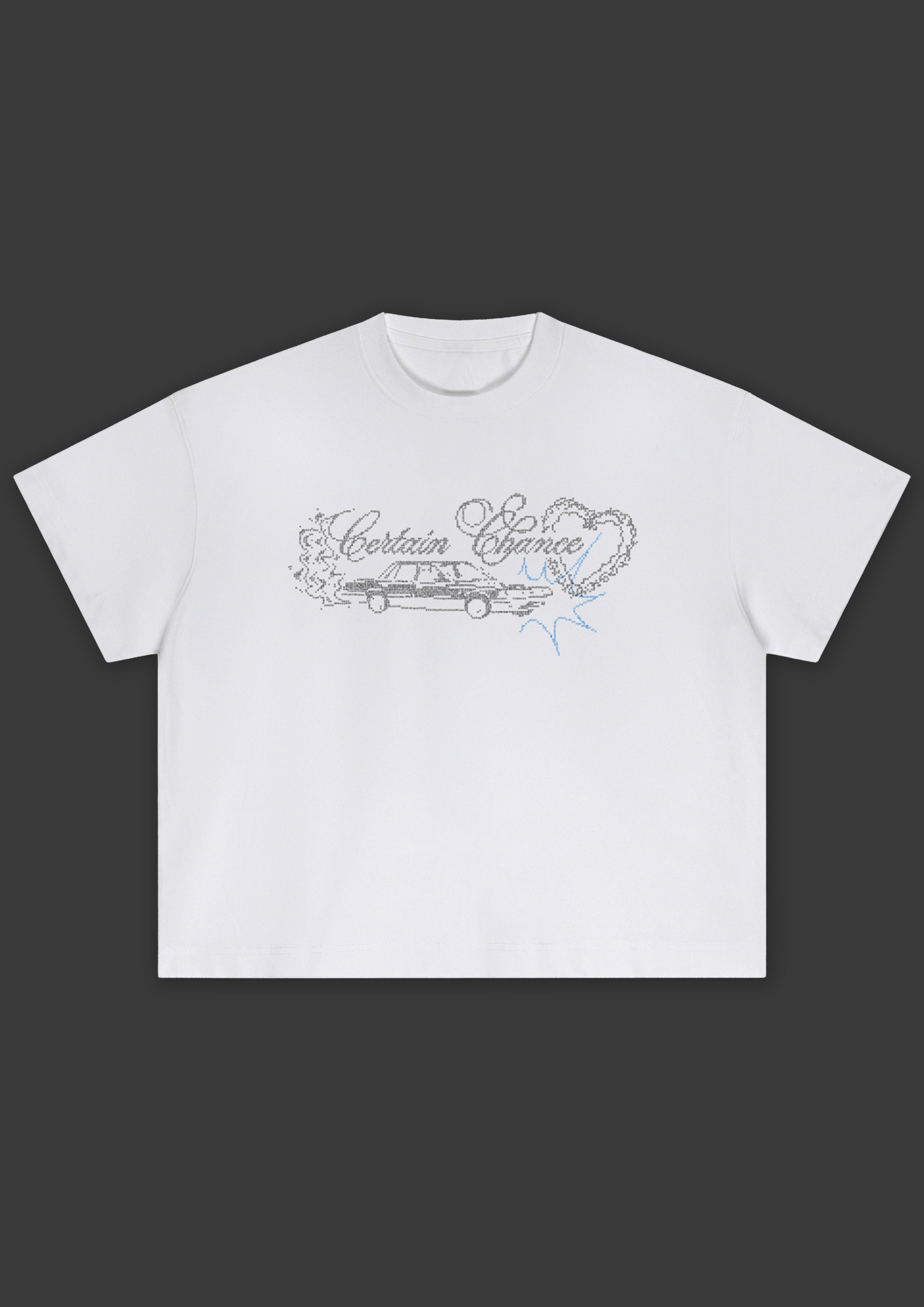 CROSS STITCH TEE WHITE